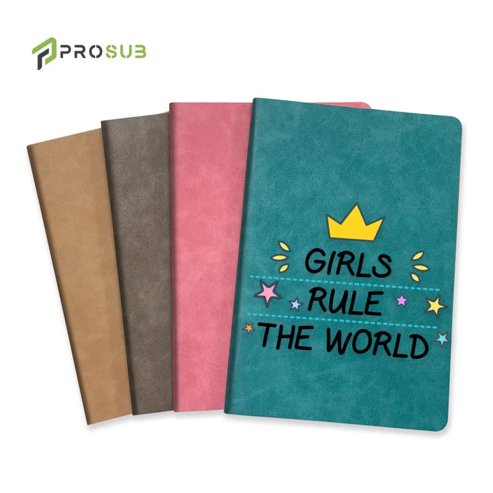 Prosub A5 Sublimation Blanks Journal Diary Agenda Notepad Cuadernos Sublimables Custom Colored PU Leather Sublimation Notebook