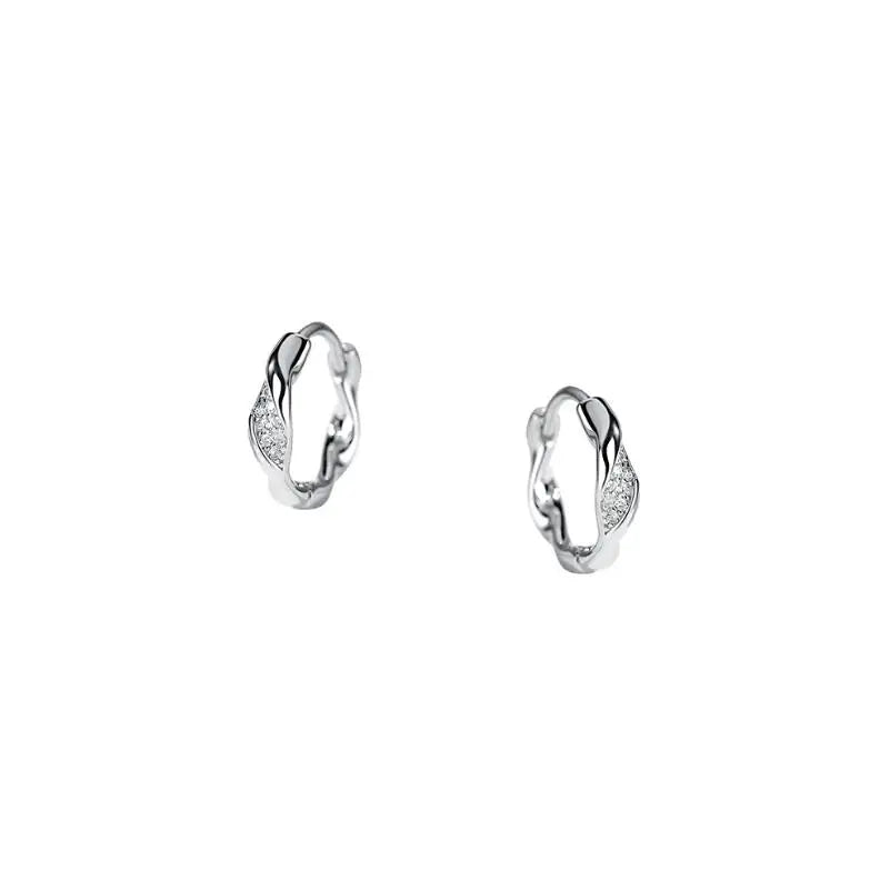 925 Sterling Silver Geometric Jewellery Minimalist Spiral Earrings 18K Gold Plated Huggies Circle Retro Twisted Hoop Earrings