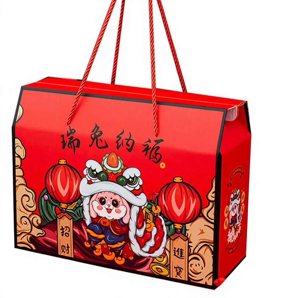 Wholesale 2023 Chinese New Year of the Rabbit Recyclable Cardboard Paper Folders Gift Box with Matt Lamination and UV Coating