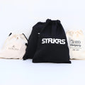 Custom Large Cotton Canvas Black Drawstring Bag with logo Brand Printed for Clothes Caps Hats Packaging Dust Pouch