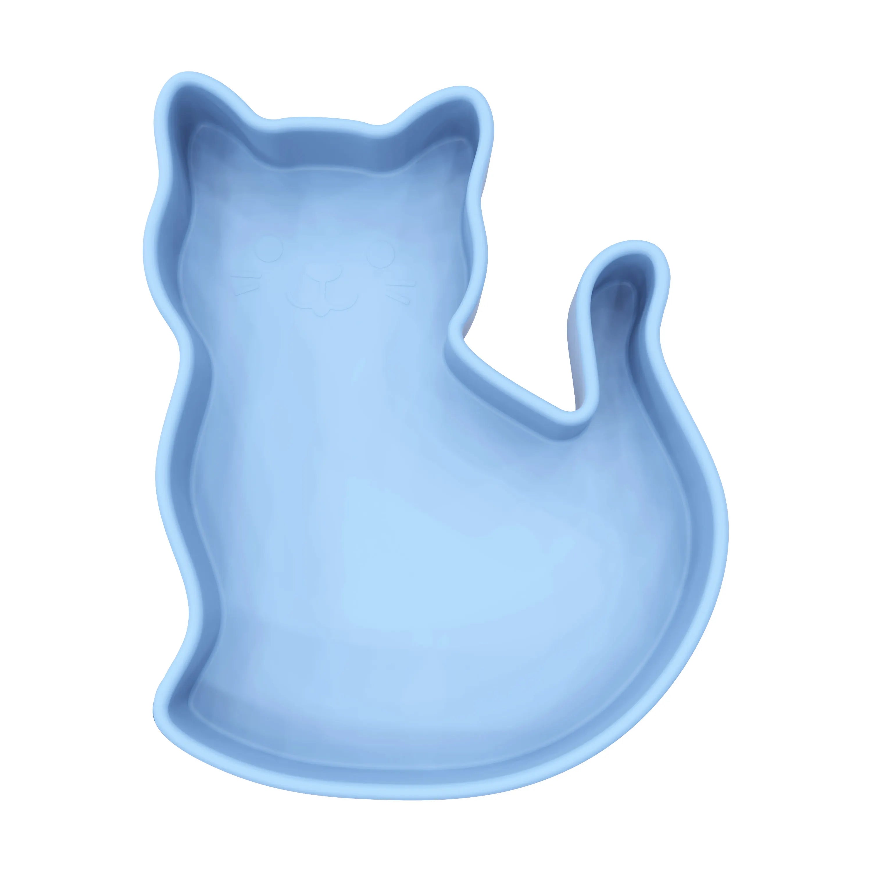 Kids Feeding Sets Unbreakable Cat Pig Shape Bowls Silicone Suction Plate 3 Divided Sections Microwave Safe Restaurant