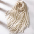 2024 New Ultra Thin Women Shawl Pure Cashmere Solid Color Scarf