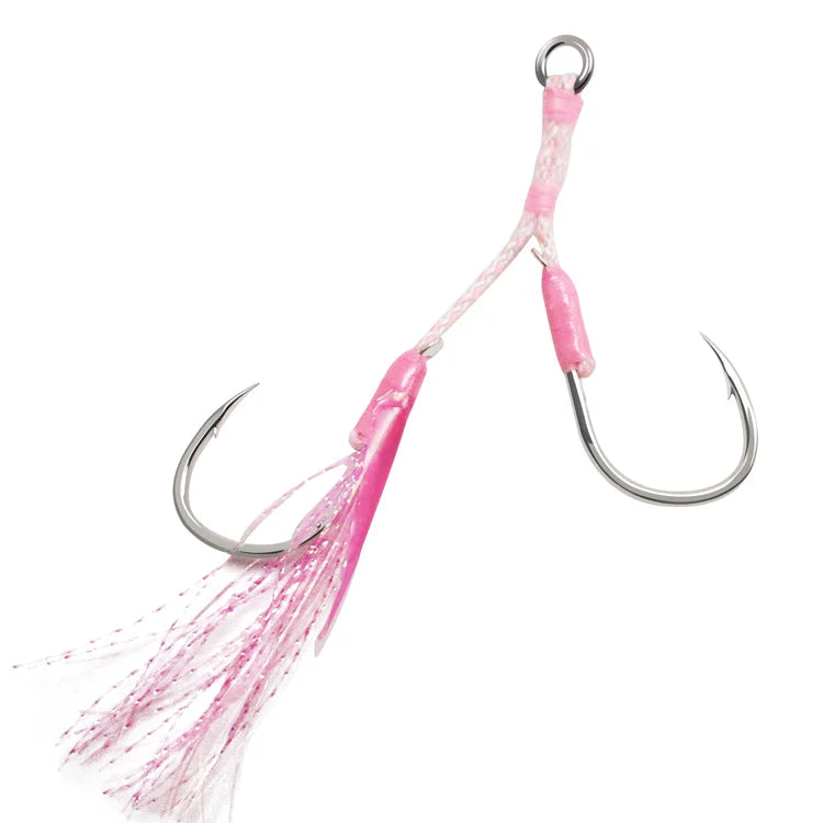 Sea Fishing Hook Luminous Fishing Lures Baits Squid Jigs Double Assist Hook
