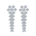 MSE-669 Women Fashion Earring Jewelry 925 Silver Round Lab Grown Diamond Earrings