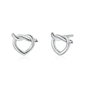 925 Sterling Silver Huggie Earrings Twisted Rope Knot Heart Stud White Gold Rose Gold Gold Plating Trendy for Weddings Parties