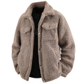 New Arrivals Sherpa Jacket with Polyester Lining Soft Shell and Breathable Windbreaker Fleeced Jacket with Lapel Collar