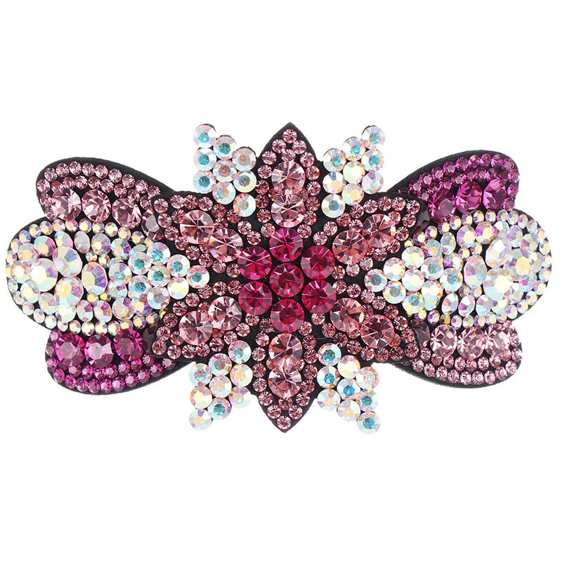 HX-122 New Czech Drill Spring Clip Austrian Drill Hair Accessories Simple Korean Top Clip Hairpin Crystal