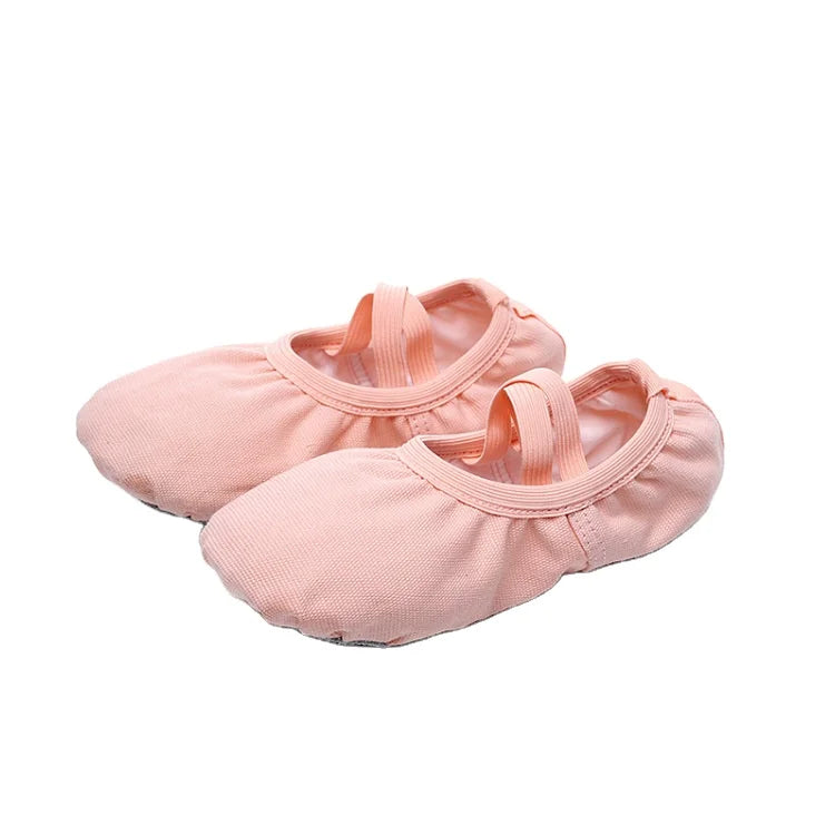 Classic Tan Ballerina Flats Pink Ballet Shoes with Soft Stretch Fabric for Women and Girls' Dance and Performance for Kids