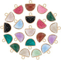 Gemstone Pendants Golden Brass Findings Mixed Stone Pendants Necklace Jewelry Making