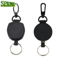 Black Retractable Keychain Badge Reel - Heavy Duty Key Holder Belt Clip Key Chain with Keyring for Janitor TruckersWorker