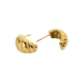 Minos 2023 Croissant Earrings 18k Gold Plated Jewelry Dainty CC Earrings Hypoallergenic Chunky Stud Earrings for Party
