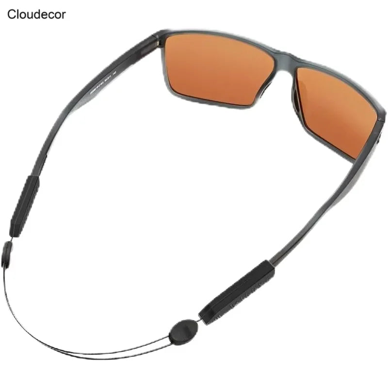 Adjustable Black Silicone Sports Sunglasses Necklace Strap Fashionable Eyewear Accessory Anti-Lost Glasses Rope