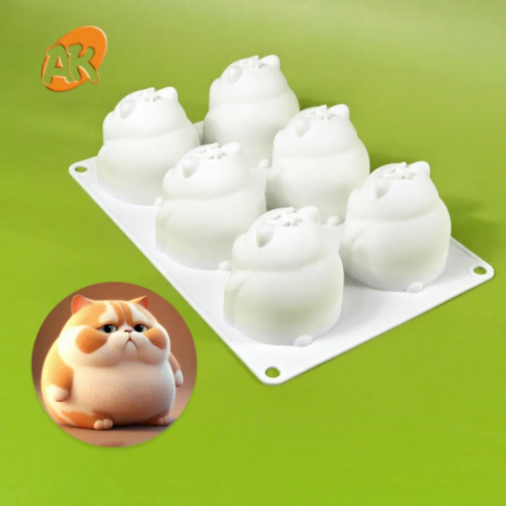 AK Customized Cat 3D Silicone Cake Molds for Candle Soap Chocolate Silicone Mold Pastry Baking Tray Sugar Craft Mould Cake Decor