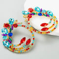 2025 Earring Fashion Jewelry Women Geometric Flower New Earring Ins Spiral Gemstone Large Hollow Big Crystal Statement Earrings