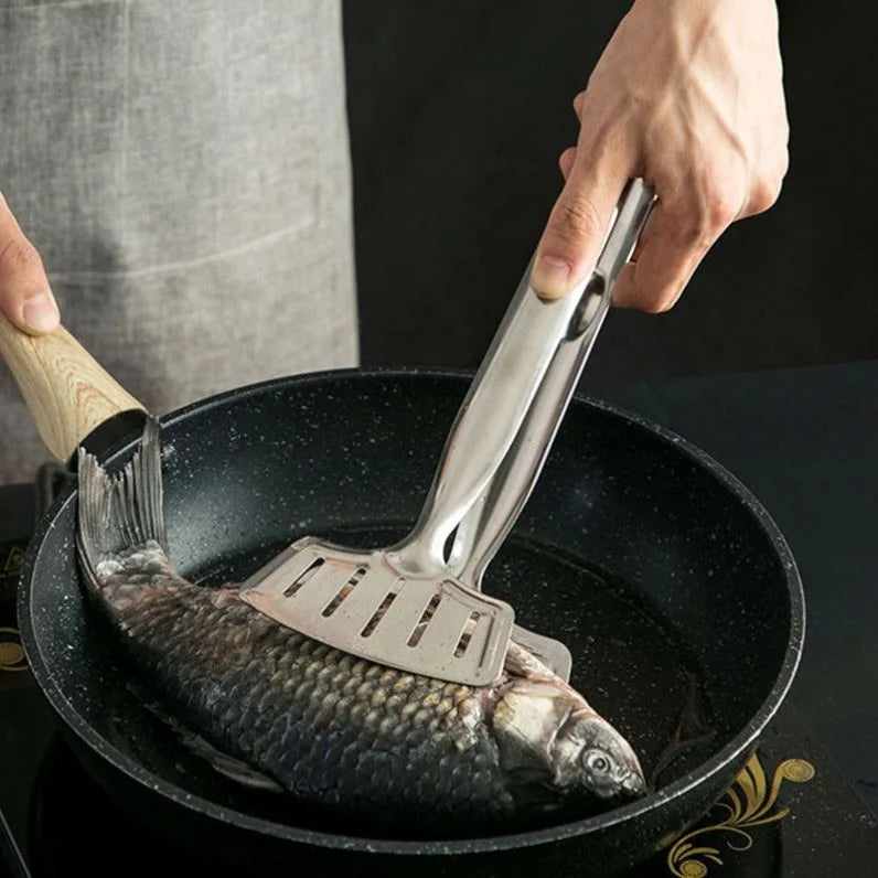 New Fried Fish Artifact Stainless Steel Spatula Turning Fish Spatula Multi-function Frying Spatula Bread Pancake Steak Clip Spat