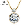 8mm 2ct 3mm Moissanite Box Chain Neck Jewelry Double Bezel Moissanite Necklace 925 Sterling Silver Pendant Necklaces for Women