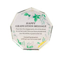 Customized Crystal Polygon Glass Ornaments Memorial Gift Flower Gift Plaque Paperweight Table Gift