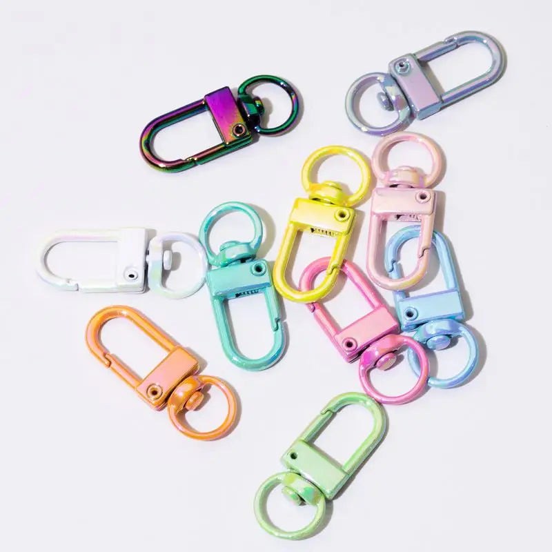 Swivel Snap Hooks Spring Keychain Key Rings Metal Lanyard Keychain Hooks Colorful Alloy Key Chains Rings Lobster Clasps Keychain