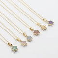 G1844 Dainty Jewelry Druzy Gemstone Quartz Crystal Stone Star Pendant Necklace