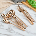 Wedding Gifts Stainless Steel Rose Gold Disposable Flatware Set Minimalist Design TNT BT Model Dinnerware Sets