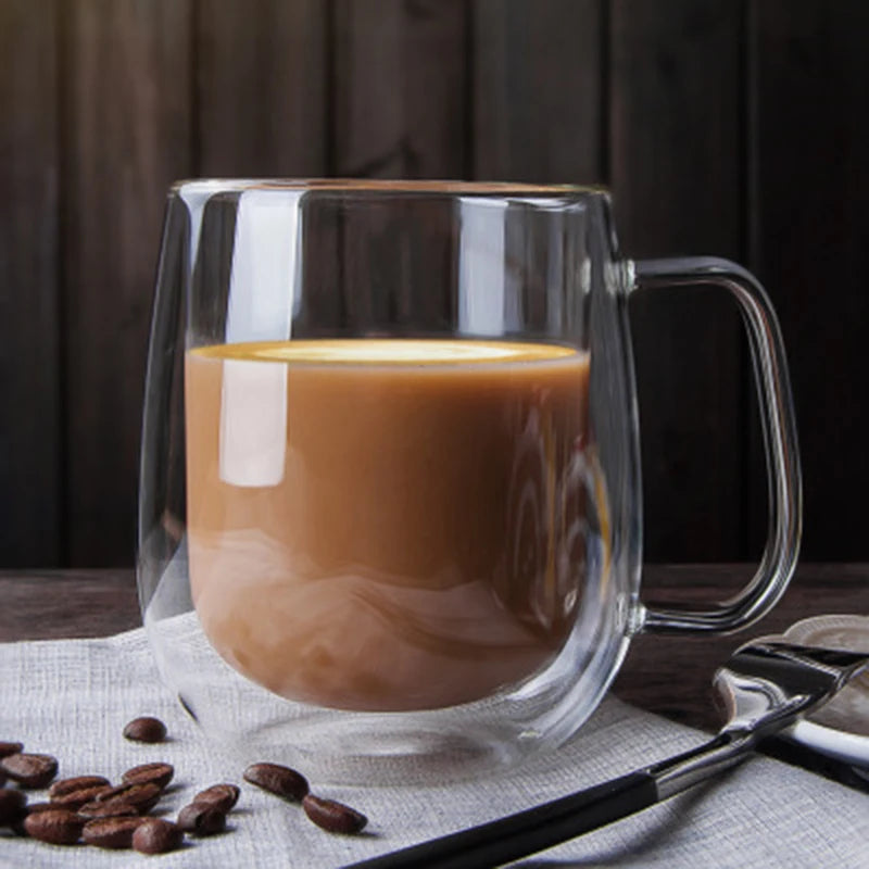 Wholesale Factory Wholesale Simple Classic Double-layer Heat Insulation Glass Coffee Cup