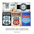 Retro Modern Route 66 Garage Plaques 20x30cm Metal Posters for Home Decor Embossing Printed Fairy Theme Painted Customized
