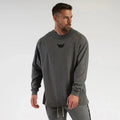Brand Oversized T Shirts Mens Dropped Shoulder Long Sleeve Tops Tees Autumn Fashion Hip Hop Loose T-shirt Male Cotton Tshirt