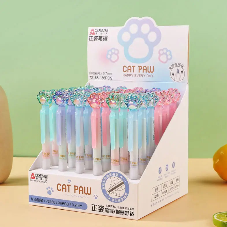 Wholesale Kids Cartoon Cute Kawaii Plastic Cat Paw Shape Mechanical Pencils for School