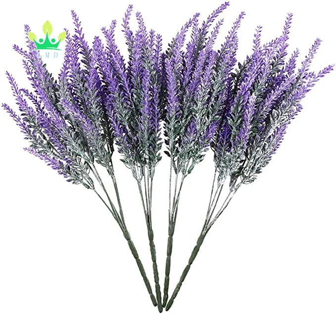 LMD Artificial Flowers Plastic Lavender Flowers for Wedding Outdoor Garden