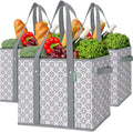 Heavy-Duty Grocery Shopping Bag with Long Handle Keep in Shape Picnic Basket and Laundry Basket Reinforced for Durability