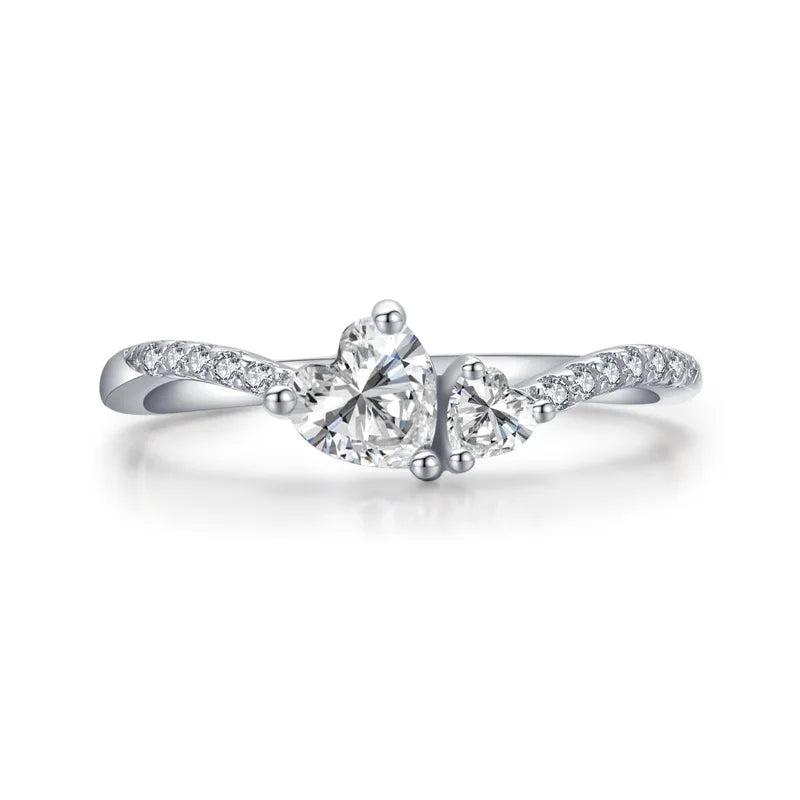 925 Sterling Silver Ring Best Selling Heart-shaped Fashion CZ Zircon Wedding Ring for Woman