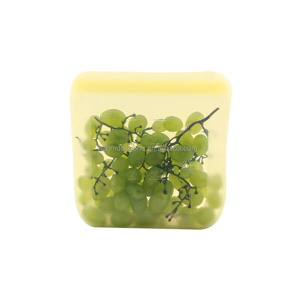 Customizable Microwave Safe Silicone Food Container Bag Reusable Silicone Food Storage Bag for Kitchen Vacuum