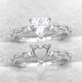 Sterling Silver 4*4/5*5/6*6mm Semi Mount Heart Shape Ring Empty Frame Blank Setting S925 Base Without Center Stone for DIY Inlay