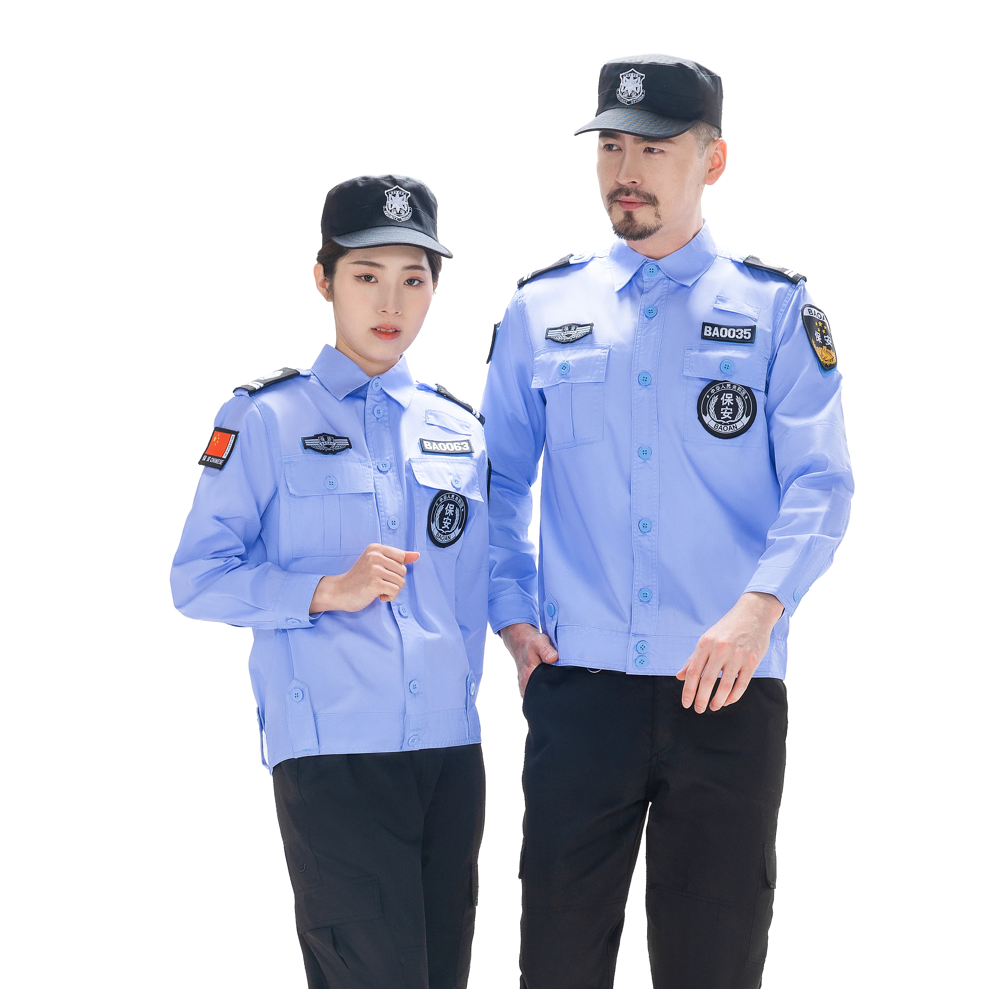 Unisex Long Sleeve Design Mens Security Uniform Polo Shirt Private Security Guard Uniform