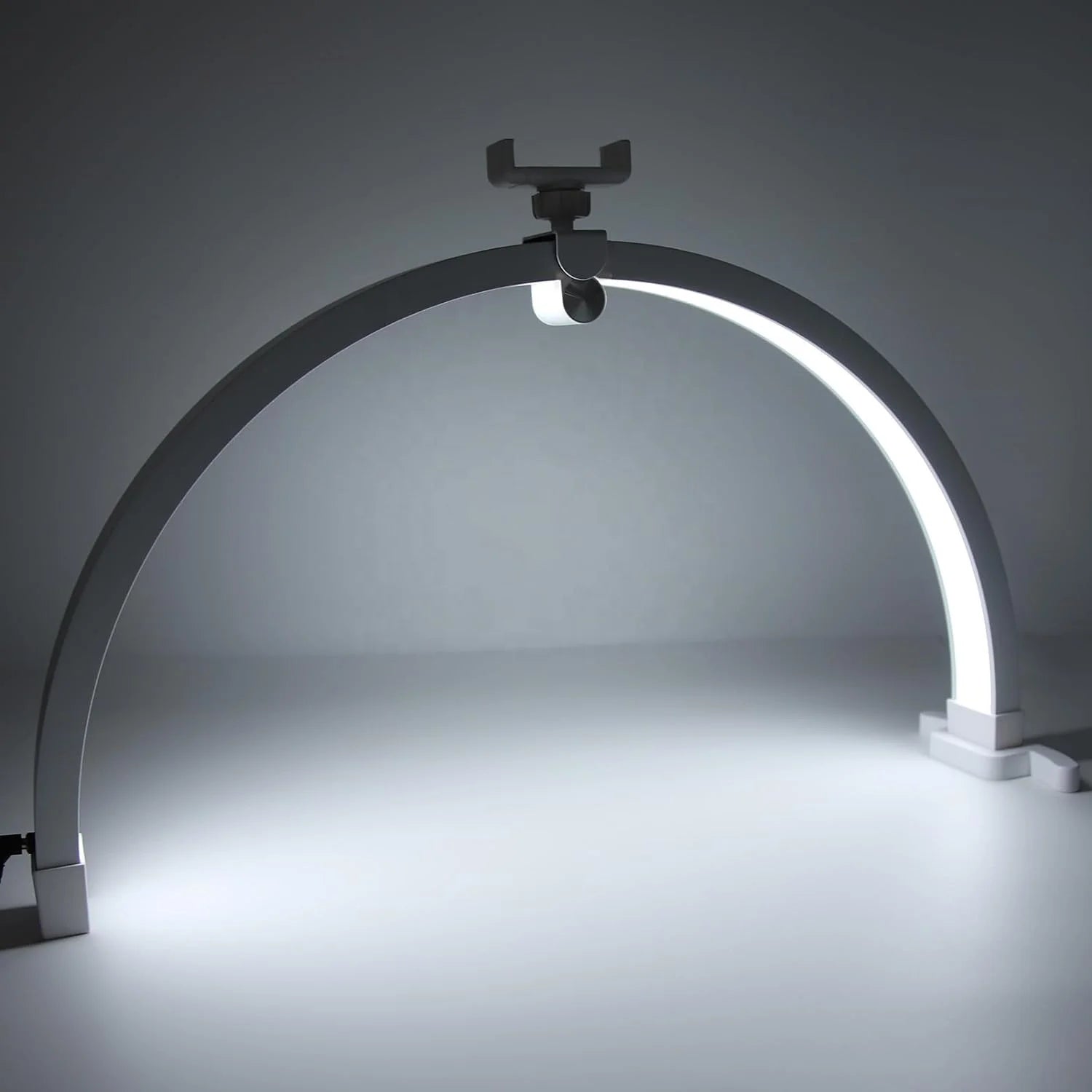 Half Moon Light for Nail LED 3200-5600K Touch Control Folded Half Moon Manicure Table Beauty Studio Light with Phone Clip