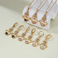 18K Laminated Gold Wholesale Oro Fashion 18K Gold Plated Zircon Necklace Bridal Jewelry Sets for Women