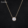 Fashion 14k Gold Bezel Setting Pendant 1ct Round Brilliant Cut Lab Grown Diamond IGI Certified CVD HPHT Diamonds Necklace
