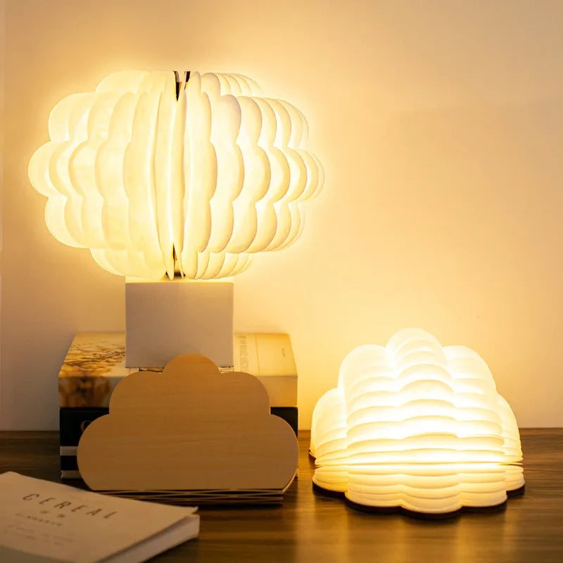 New Product Novelty Gift Folding Paper Book Shape Lamp Rechargeable Dupont Paper Table Lamp Creative Night Light