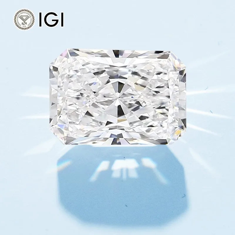 Starsgem 1carat Radiant Cut Lab Grown Diamond D Color Vs1 Vvs2 Hpht Cvd IGI International Certificate for Gold Jewelry Making
