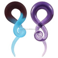 Evorte Fashion Two-tones Purple Green 18K Gold Plated Glass Drop Earring Ear Gauge Plug Tunnel Expander Piercing Body Jewelry