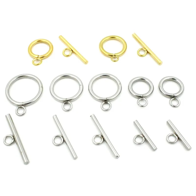 DIY Handmade OT Button Stainless Steel Hand String Accessories Bracelet Necklace Connecting Jewelry Tail Claps