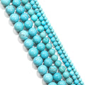 Wholesale 4/6/8/10/12mm Green Beads Turquoise  Round Smooth Surface Gemstone Loose Beads for Jewelry Making
