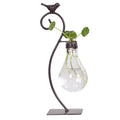 Lightbulb Glass Terrarium Container With Iton Stand for Hydroponic Plants