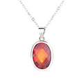 Sterling Silver 925 Oval Stone Pendant Bezel Setting Gemstone Necklace for Women