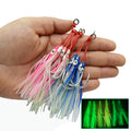 ZHUO RUN 1/0-11/0# Luminous Octopus Double Jigging Hook Metal Jig High Carbon Steel With Feather Fishing Jig Assist Hook