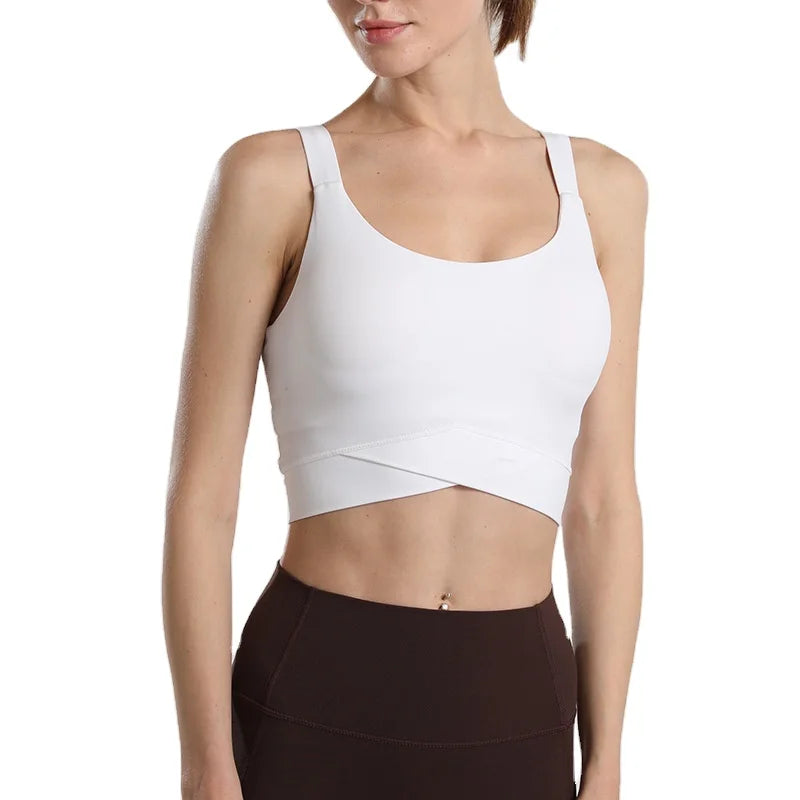 Gym Wear BSCI Certificated Supplier Custom Logo Ribbed Nylon Yoga Sports Bra for Women
