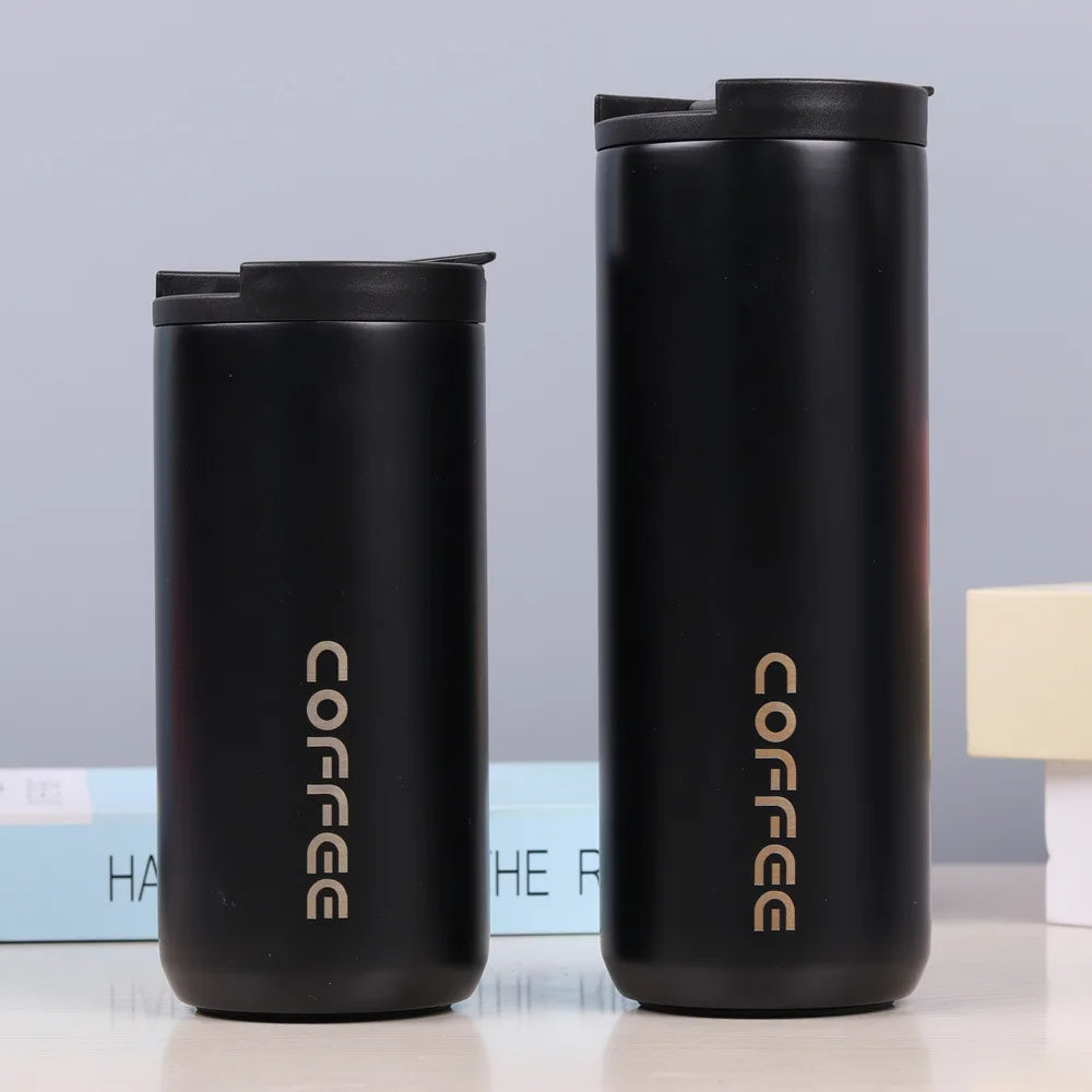 FX Factory Wholesale Black 500ml Coffee Mug Stainless Steel With Eco-Friendly Lid Luxury Portable Thermos Water Bottle
