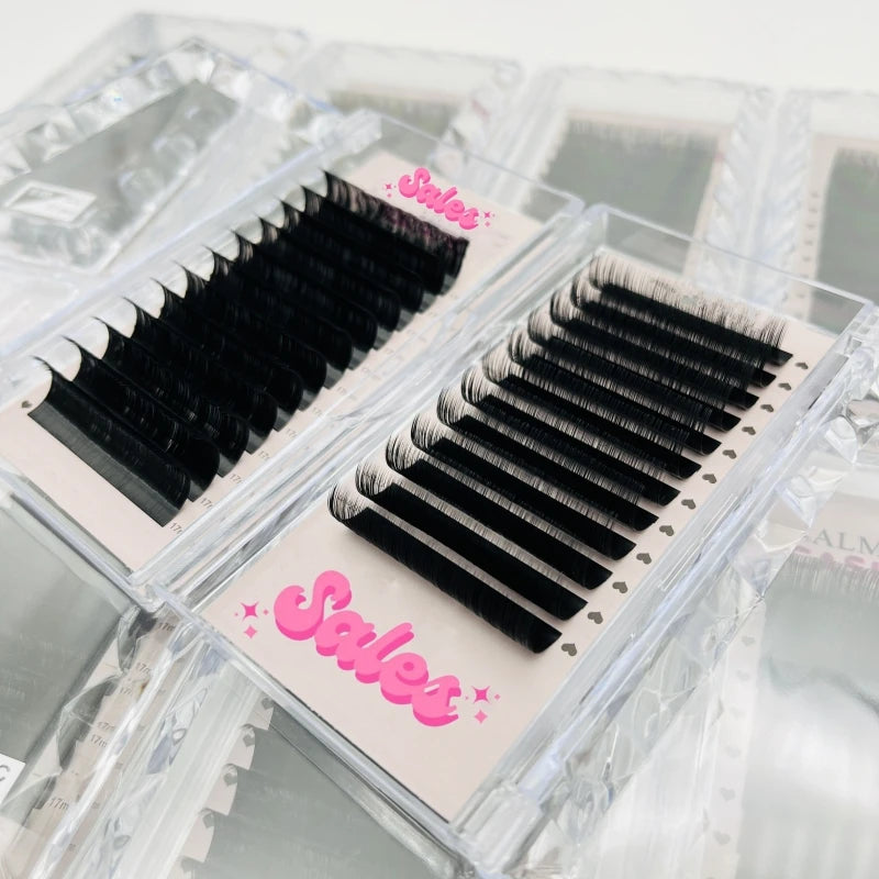Private Label Custom logo Lash Extension Tray 18mm Flyffy Velvet Classic Cashmere Lash Extensions Matte Eyelash Extension