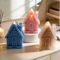 J10-378 Cross-border Three-dimensional House Plaster Ornaments Silicone Mold Diy Chimney House Aromatherapy Candles Drip Molds