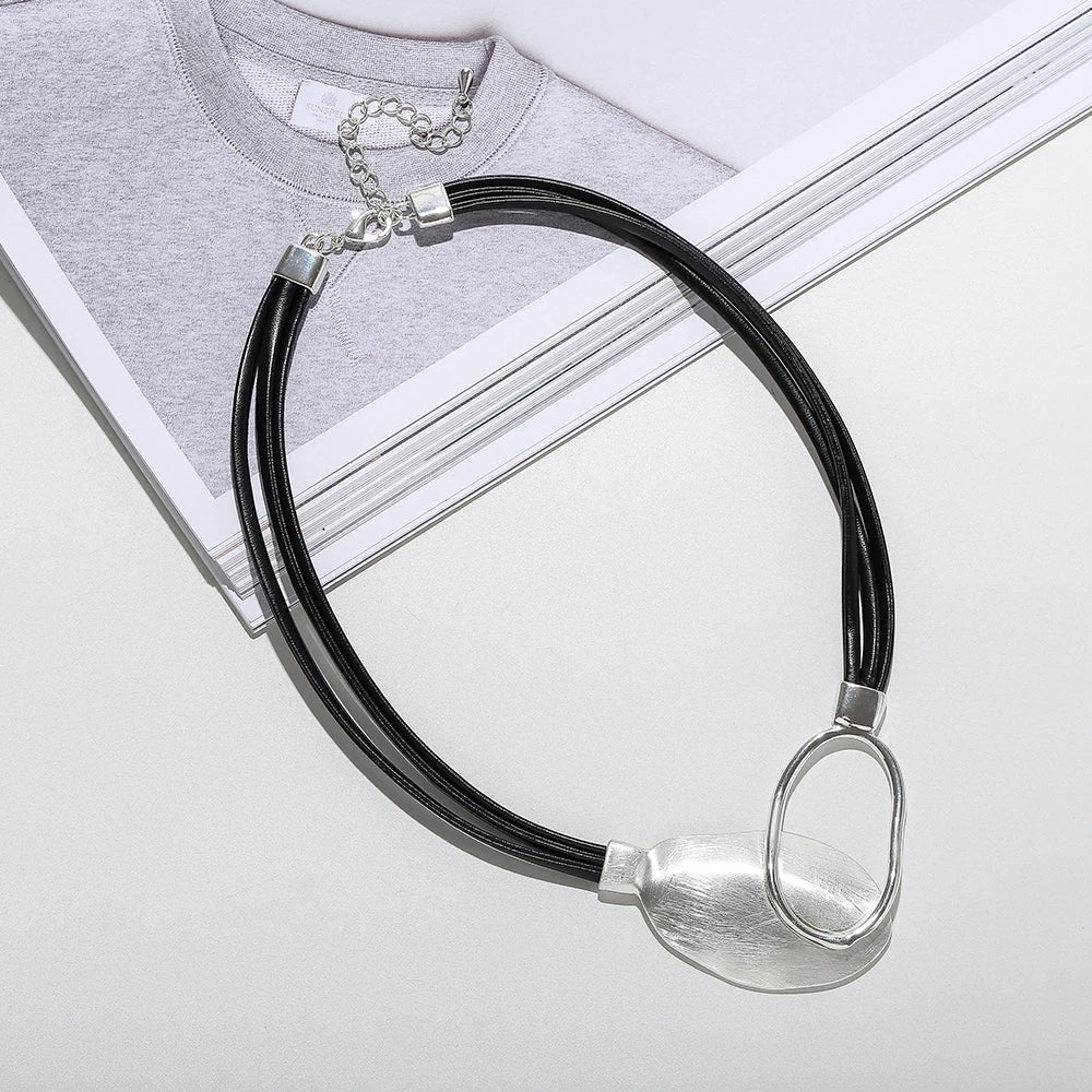 TongLing Necklace Alloy Strand String Dainty Custom Vintage Oval-shaped Choker Necklace Jewelry for Women